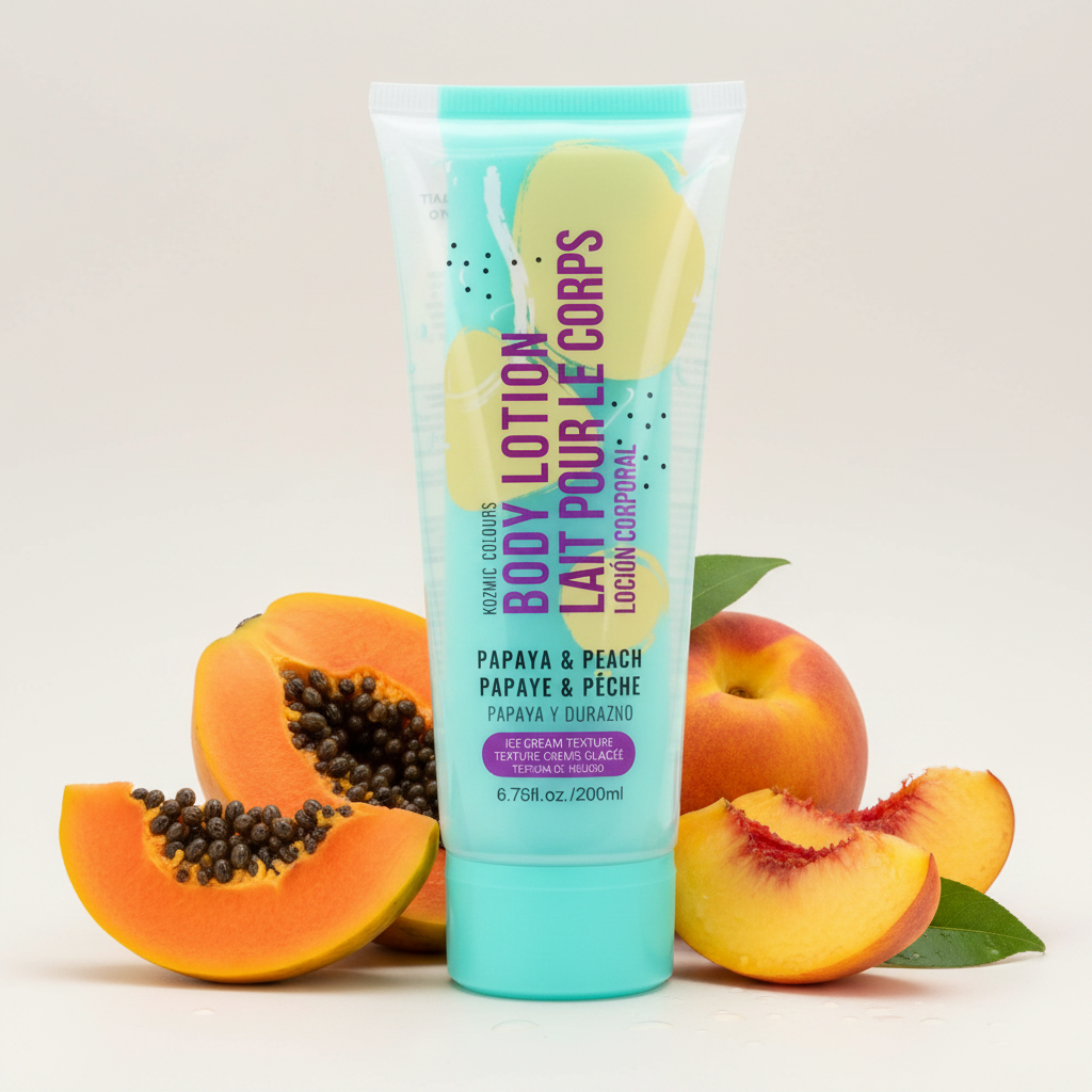 Kozmic Colours Papaya & Peach Body Lotion – Refreshing Ice Cream Texture (200ml)