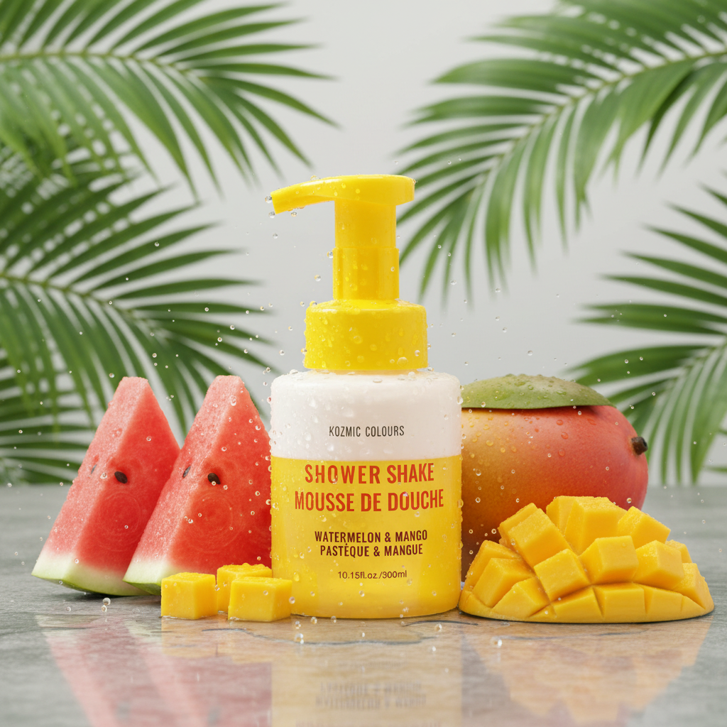 Kozmic Colours Watermelon & Mango Shower Shake – Moisturizing Foaming Body Mousse (300ml)