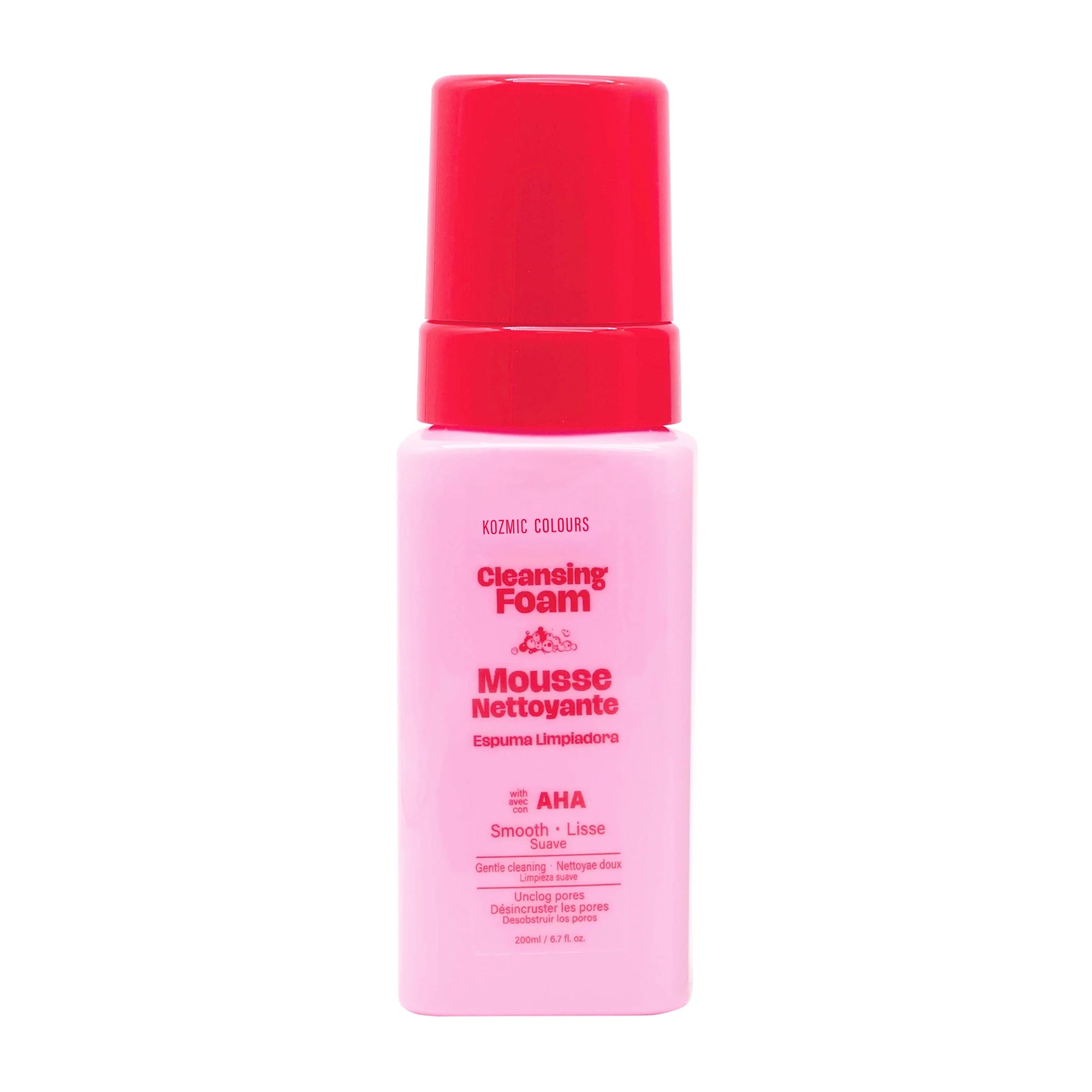 Kozmic Colours AHA Cleansing Foam - 200ml Exfoliating Face Wash (84552)