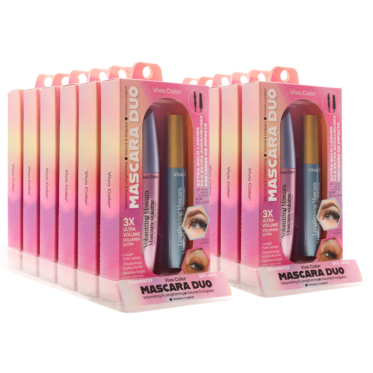 Viva Color Mascara Duo Set – Volumizing & Lengthening Formula 12-Piece Wholesale Display Box