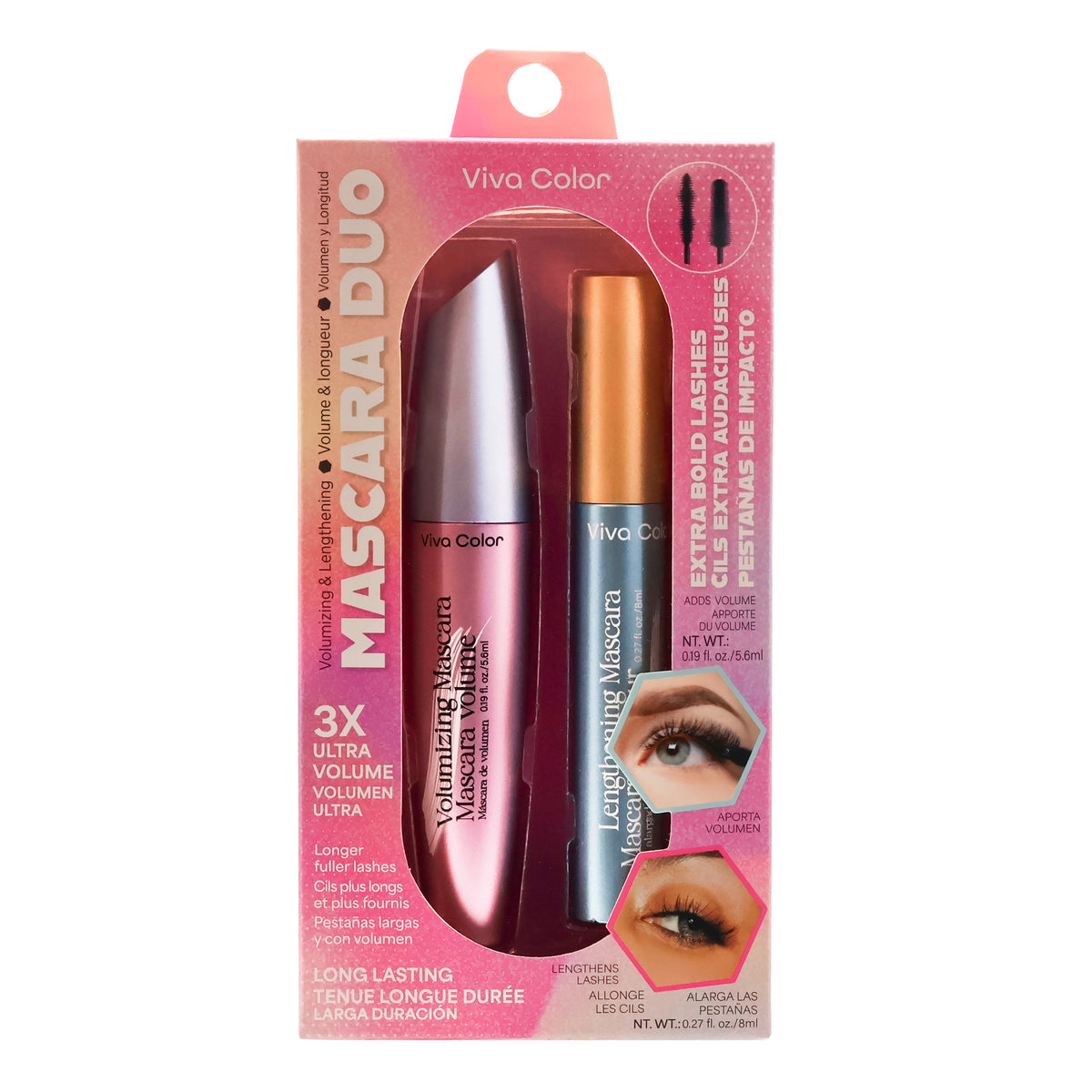 Viva Color Mascara Duo Set – Volumizing & Lengthening Formula 12-Piece Wholesale Display Box