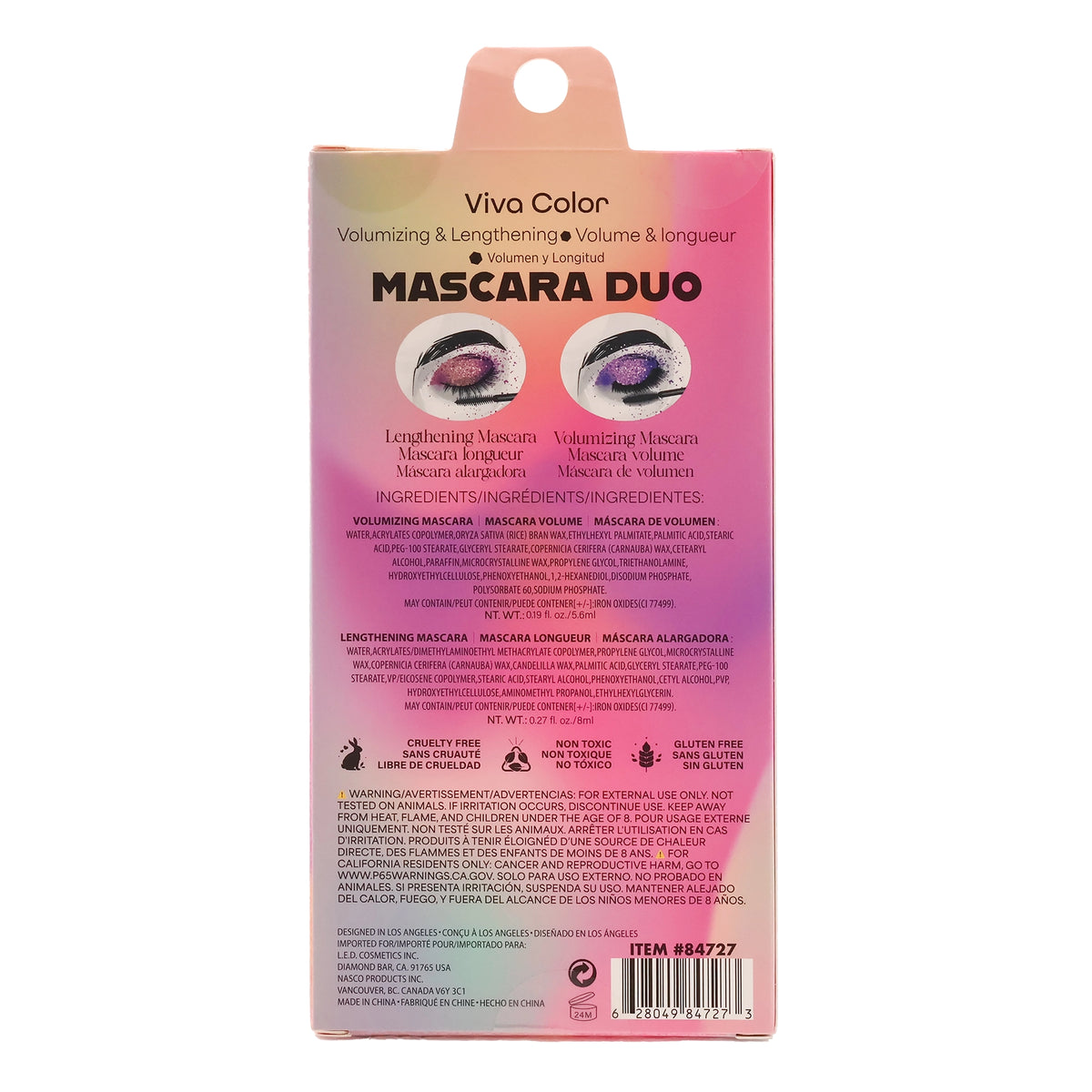 Viva Color Mascara Duo Set – Volumizing & Lengthening Formula 12-Piece Wholesale Display Box