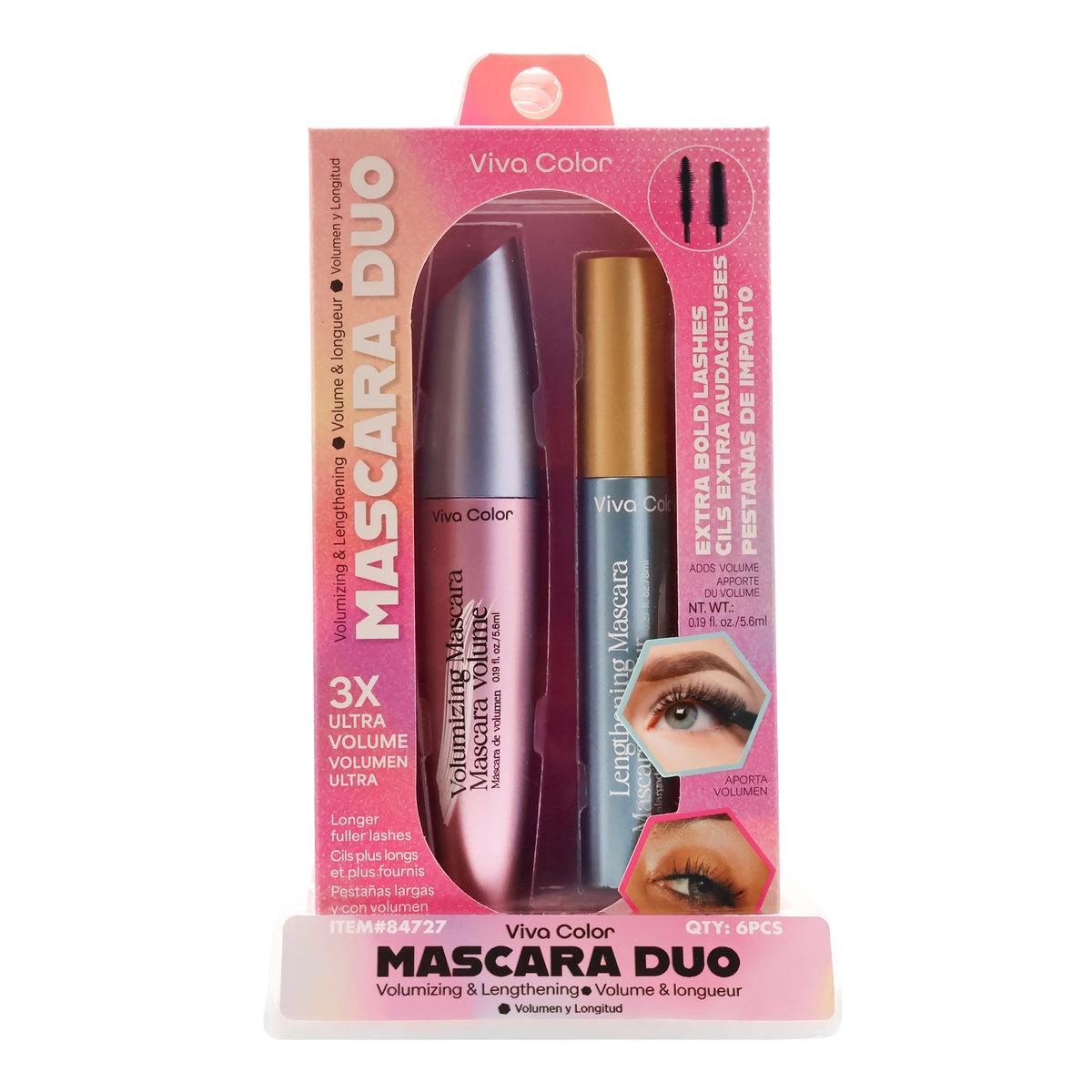 Viva Color Mascara Duo Set – Volumizing & Lengthening Formula 12-Piece Wholesale Display Box