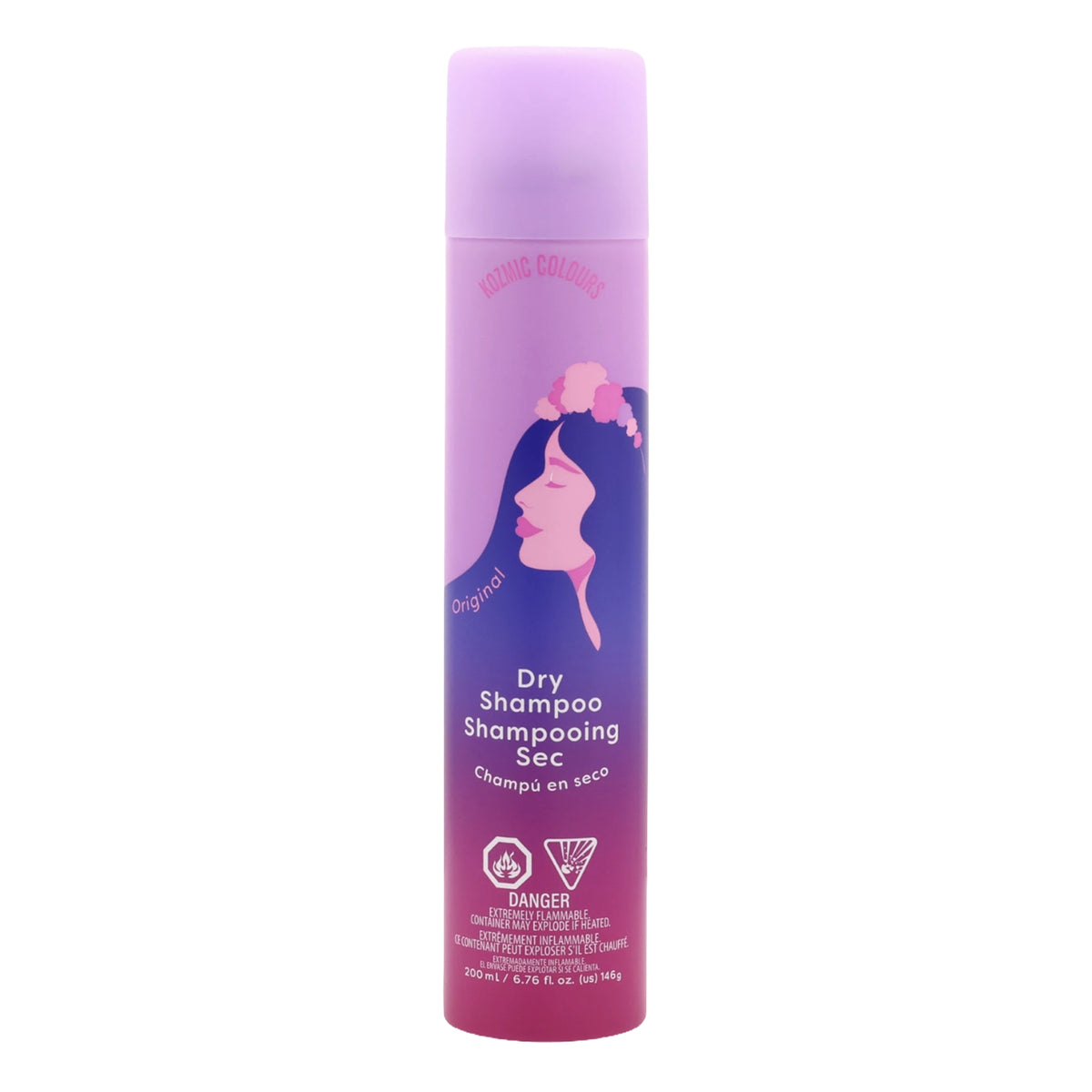 Kozmic Colours Dry Shampoo Spray – Quick Refresh No-Rinse Hair Shampoo, 200 mL / 6.76 fl oz