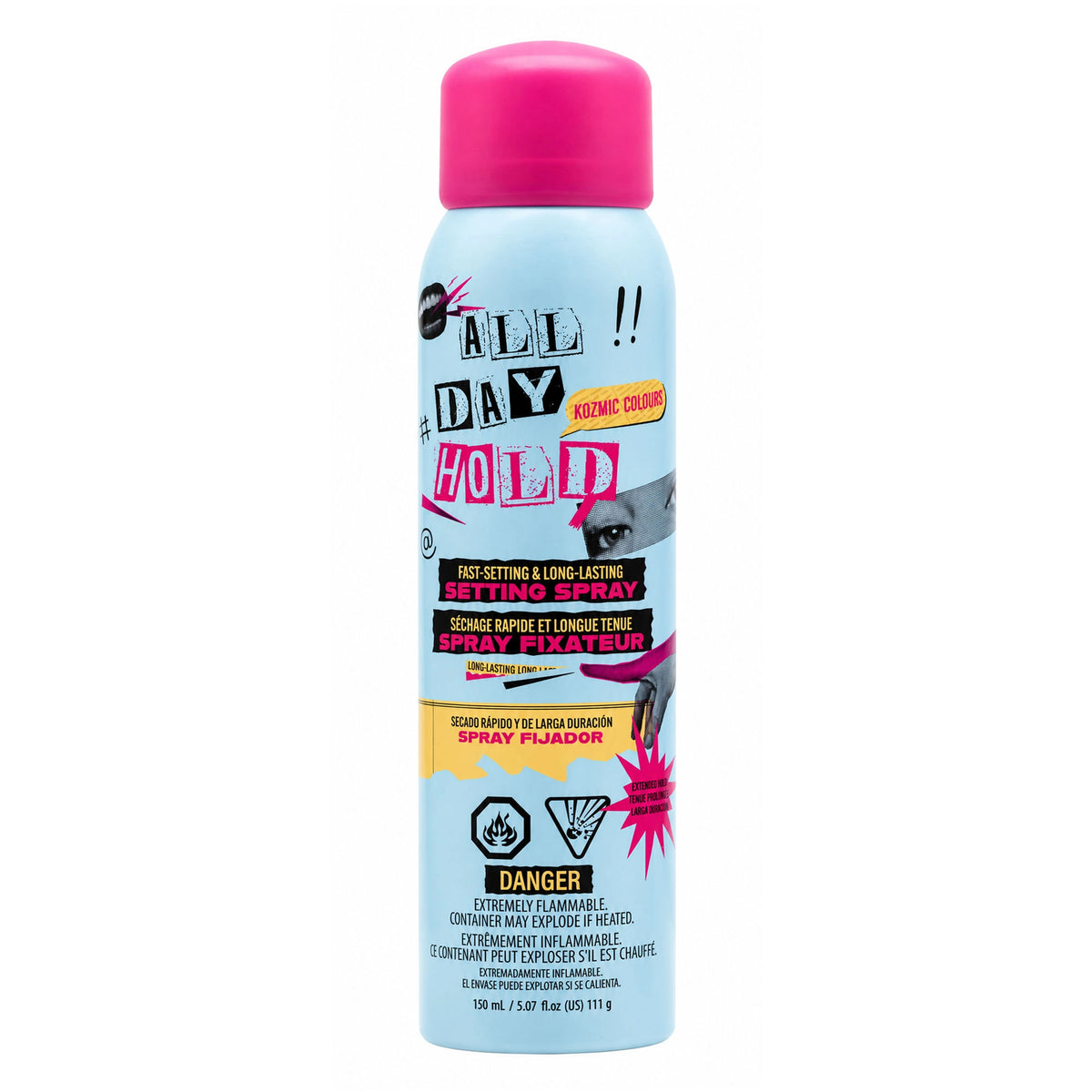 Kozmic Colours "All Day Hold" Fast-Drying & Long-Lasting Setting Spray – Bright Blue & Hot Pink 12pcs