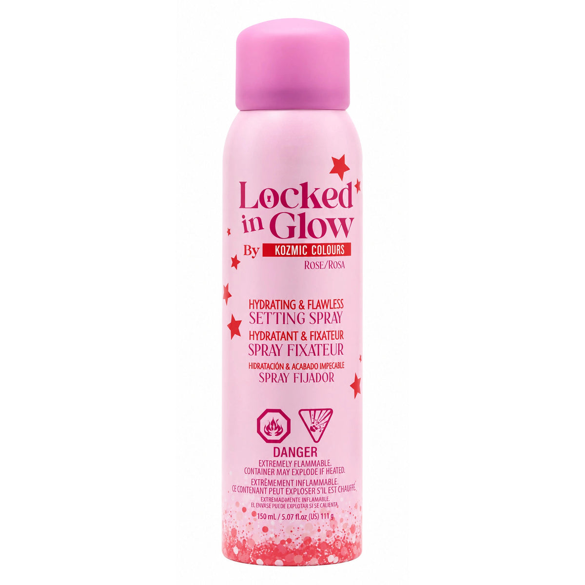Kozmic Colours "Locked in Glow" Rose Hydrating Setting Spray – Flawless Glow Finish 12PCS