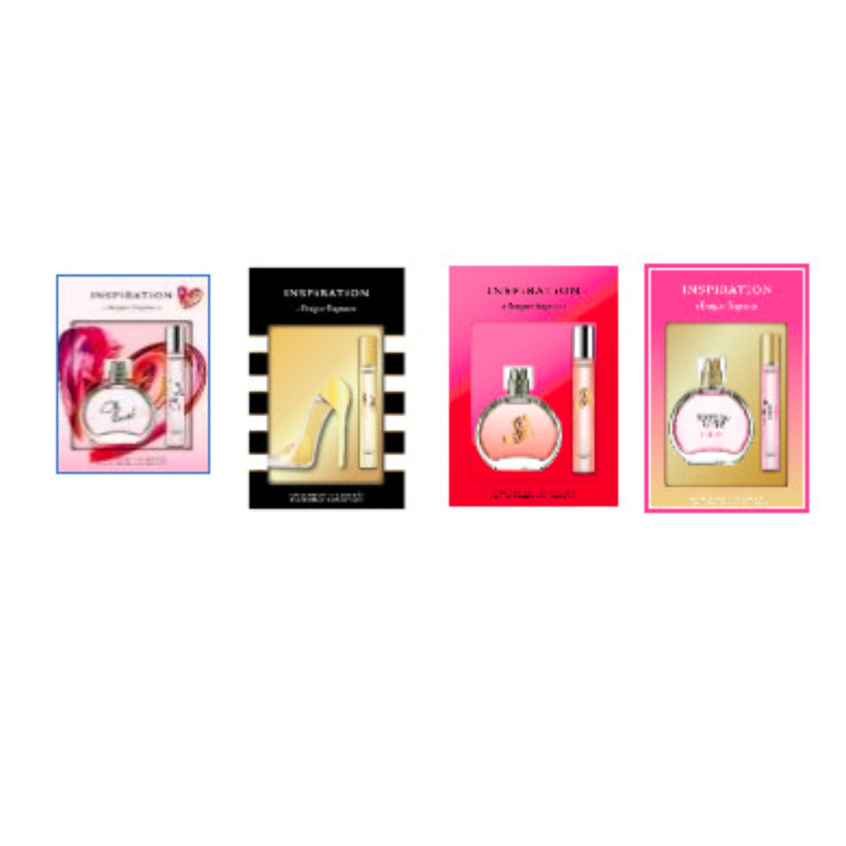 Women's 2-Piece Inspiration Eau de Parfum Perfume Gift Set (50ml + 10ml Travel Spray) – Oh Love!, Dream Girl, Yes Merci & Crush Assortment (24pcs)