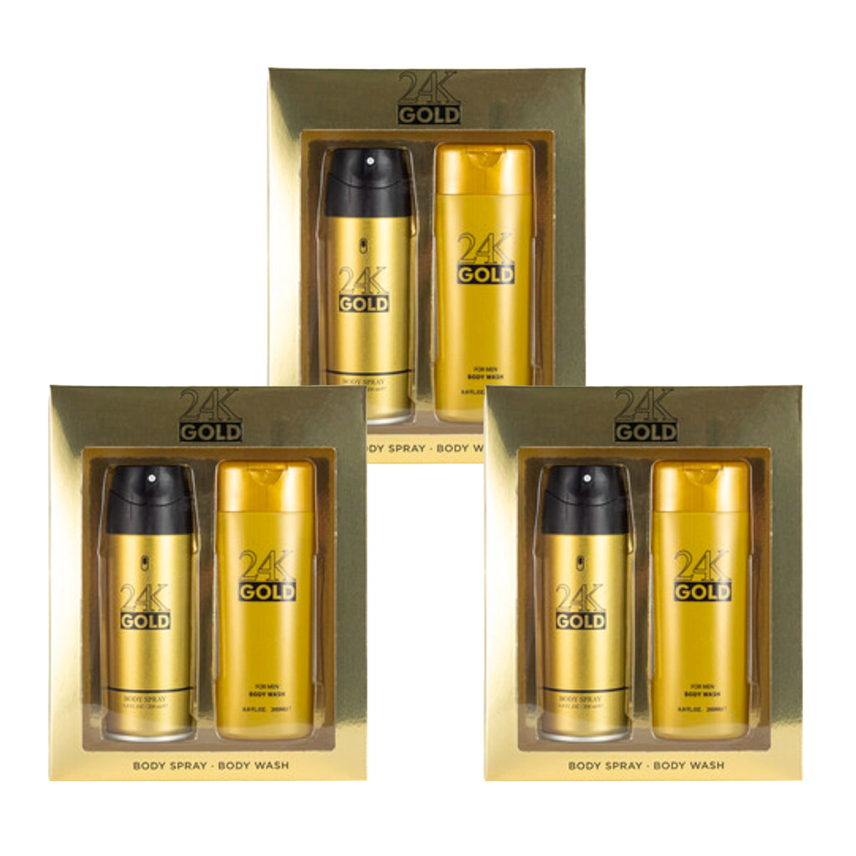 24K GOLD Men's Fragrance Grooming Gift Set – 200ml / 6.8 fl oz Body Spray & Body Wash - Fragrance Dupe