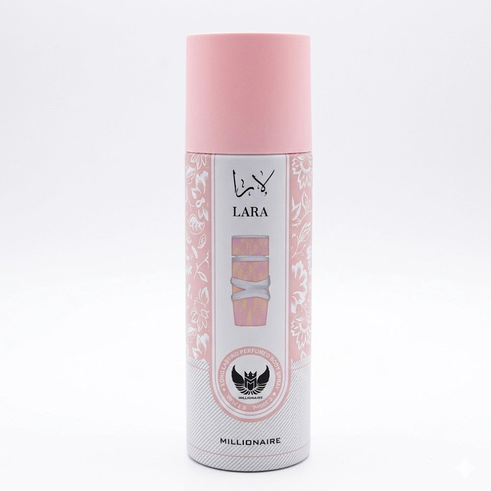 Millionaire Lara Long-Lasting Perfumed Body Spray for Women - 200ml | Floral & Refreshing Fragrance Mist - Affordable Fragrance dupe