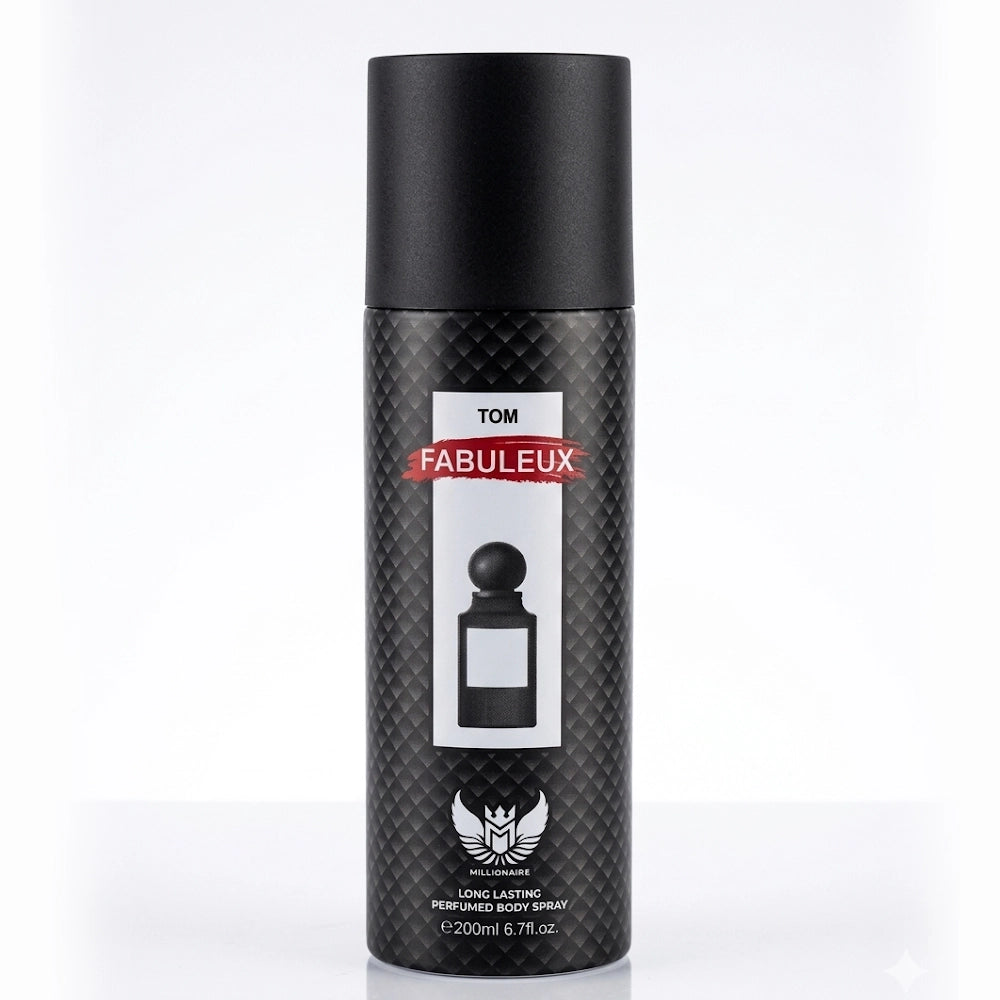 Millionaire Tom Fabuleux Long Lasting Perfumed Body Spray for Men - 200ml - Affordable Fragrance Dupe