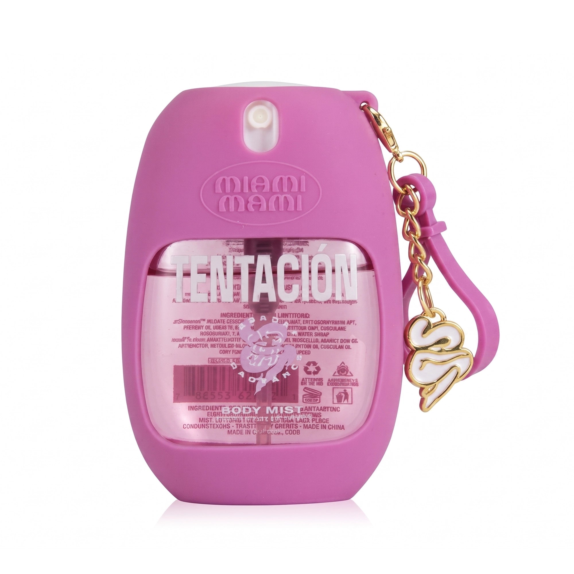 Miami Mami "Tentacion" Fragrance Body Mist (1.7 oz) with Pink Charm Silicone Holder