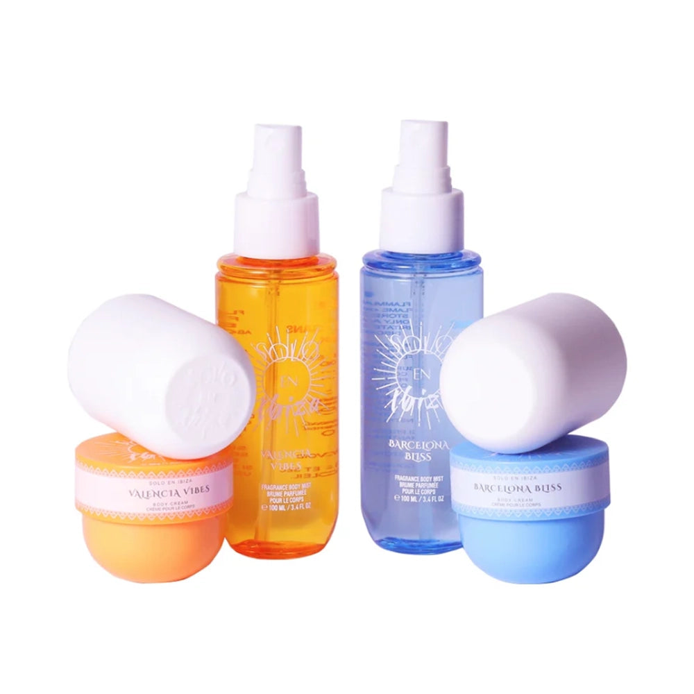 SOLO EN IBIZA - Body Mist & Cream Gift Set Valencia Vibes, Barcelona Bliss 4 Piece