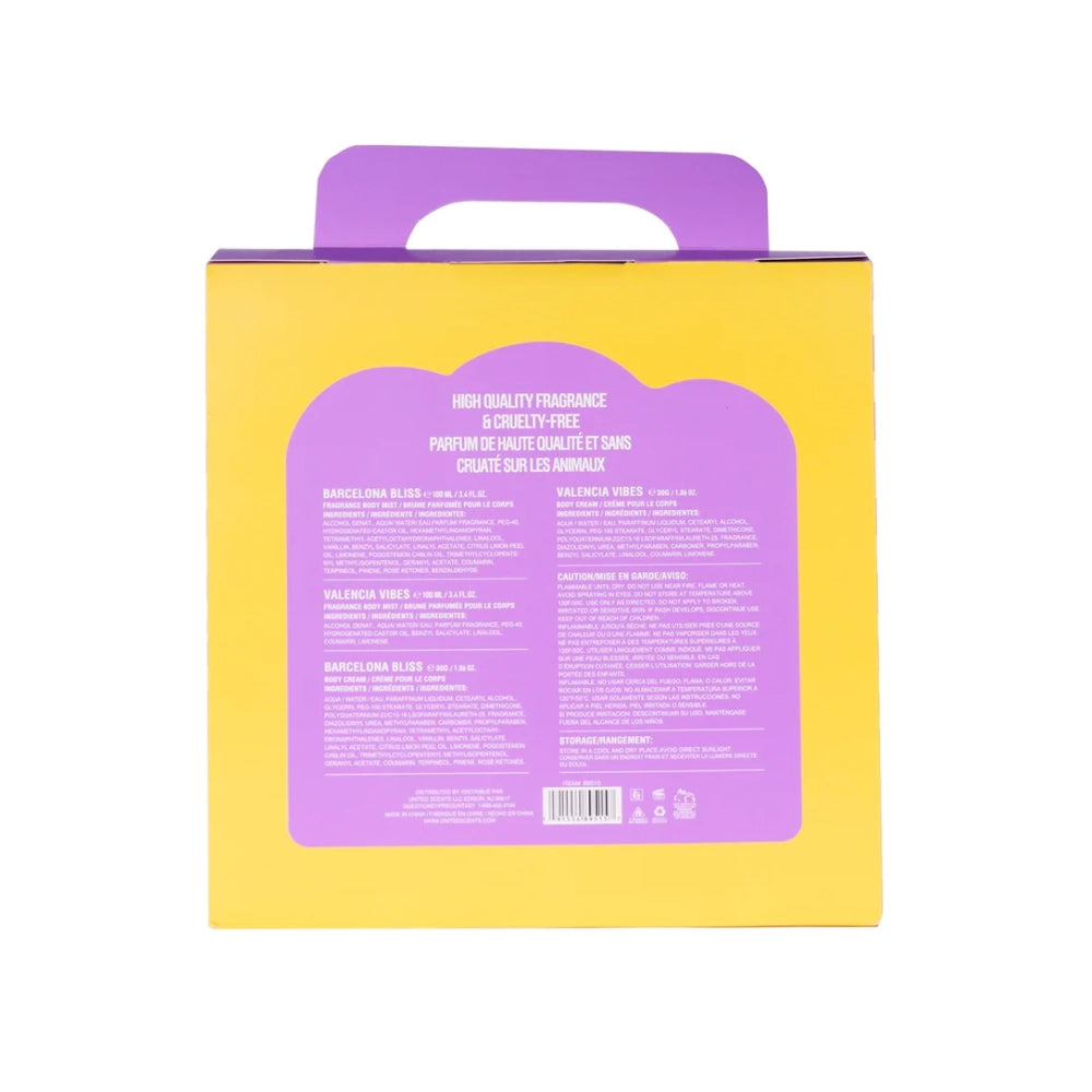 SOLO EN IBIZA - Body Mist & Cream Gift Set Valencia Vibes, Barcelona Bliss 4 Piece