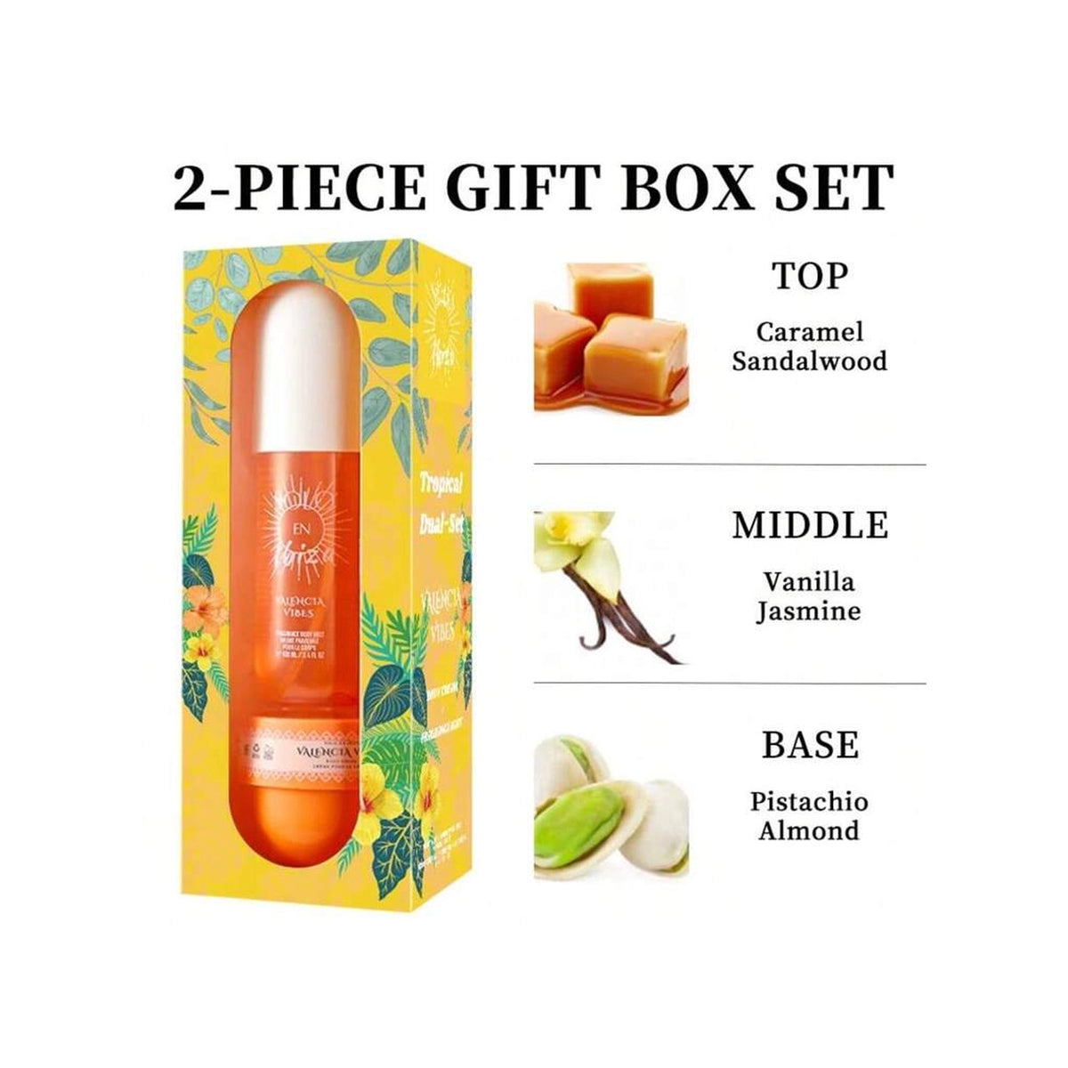 Solo En Ibiza Valencia Vibes Women's 2-Piece Tropical Gift Set – Fragrance Body Mist (3.4 fl oz / 100ml) & Body Cream (1.76 fl oz / 50g)