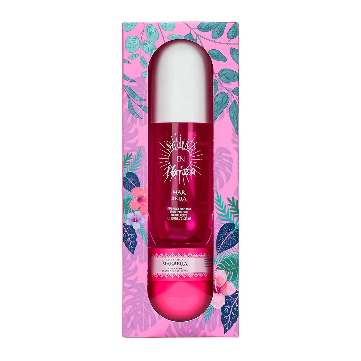 Solo En Ibiza Marbella Women's 2-Piece Tropical Gift Set – Fragrance Body Mist (3.4 fl oz / 100ml) & Body Cream (1.76 fl oz / 50g)