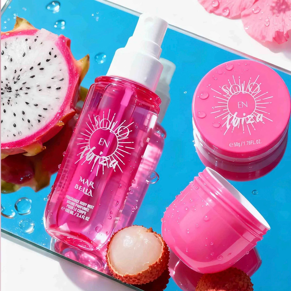 Solo En Ibiza Marbella Women's 2-Piece Tropical Gift Set – Fragrance Body Mist (3.4 fl oz / 100ml) & Body Cream (1.76 fl oz / 50g)