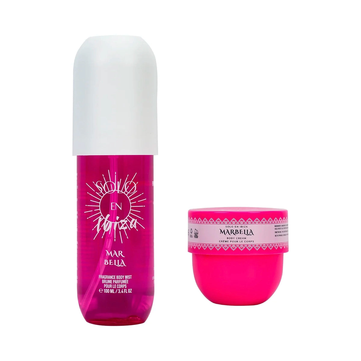 Solo En Ibiza Marbella Women's 2-Piece Tropical Gift Set – Fragrance Body Mist (3.4 fl oz / 100ml) & Body Cream (1.76 fl oz / 50g)