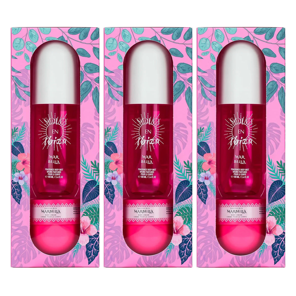 Solo En Ibiza Marbella Women's 2-Piece Tropical Gift Set – Fragrance Body Mist (3.4 fl oz / 100ml) & Body Cream (1.76 fl oz / 50g)