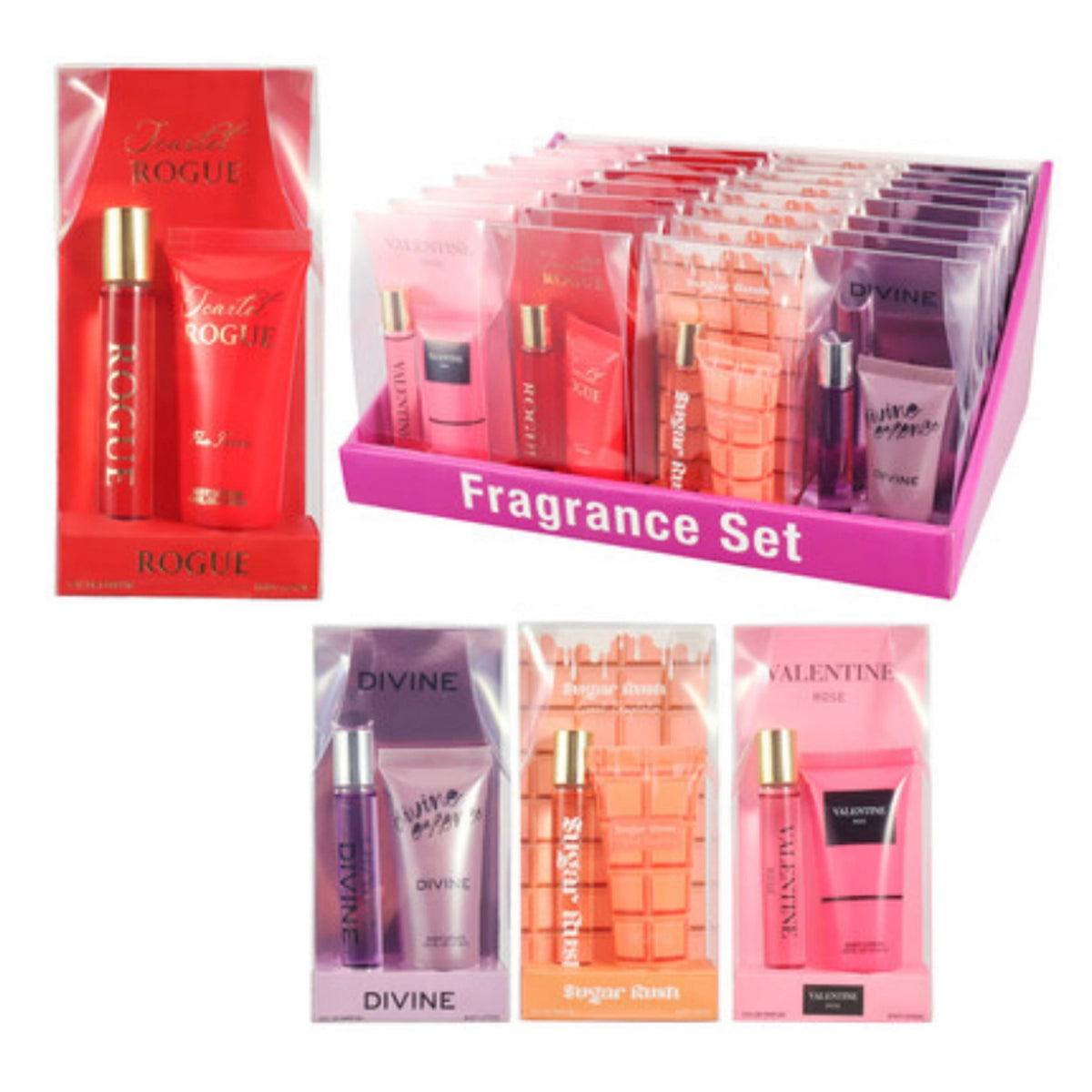 Women’s Fragrance Gift Set – 0.27 fl oz / 8ml EDP & 0.85 fl oz / 25ml Body Lotion, Assorted Scents