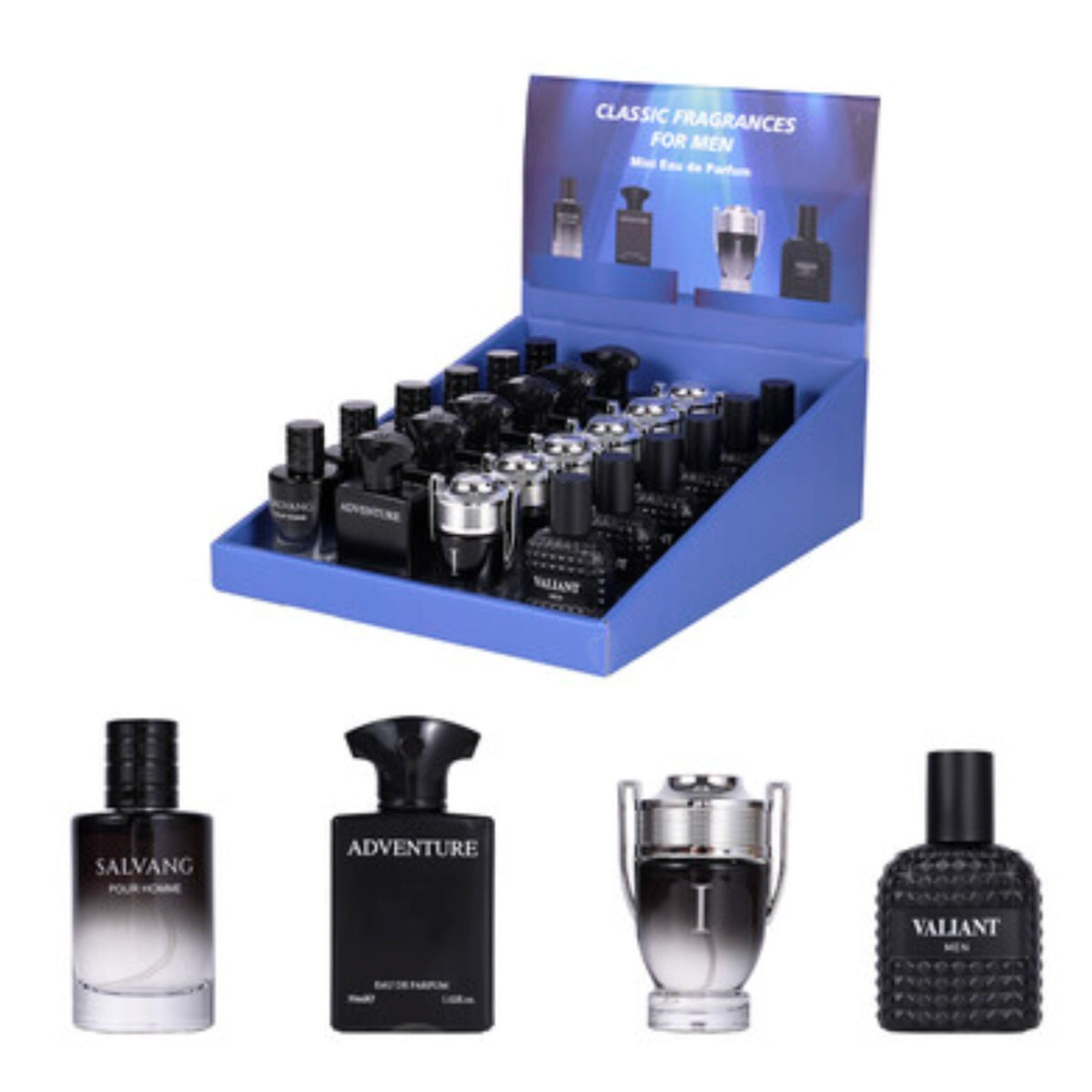 Classic Fragrances for Men Mini Eau de Parfum Display Set – 30ml / 1.0 fl oz Travel Colognes PDQ