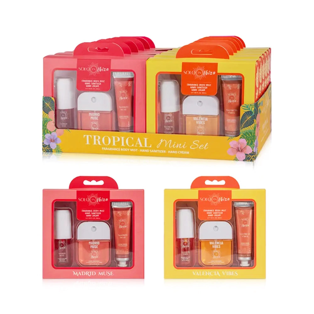 Solo En Ibiza Tropical Mini Beauty Set - Madrid Muse & Valencia Vibes (3-Piece Travel Kit)