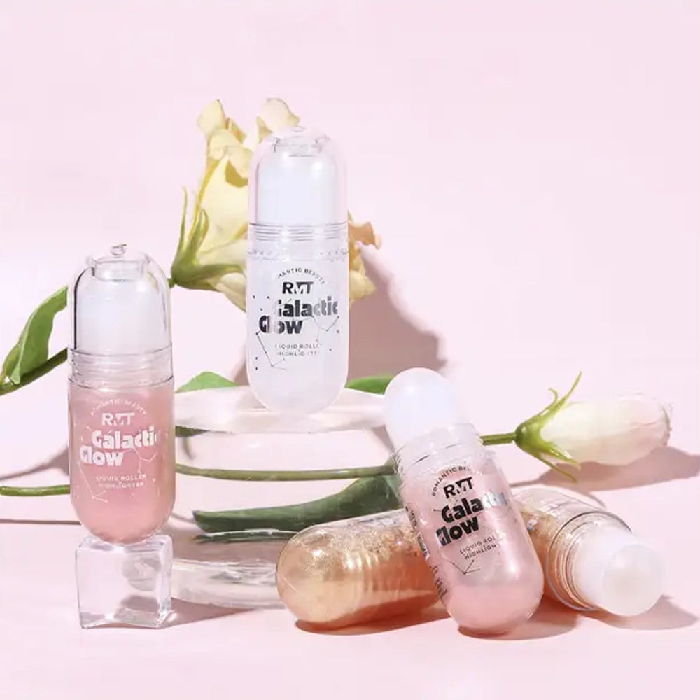 Romantic Beauty - Galactic Glow Roll-On Liquid Highlighter | Face & Body Shimmer (12pc Set)