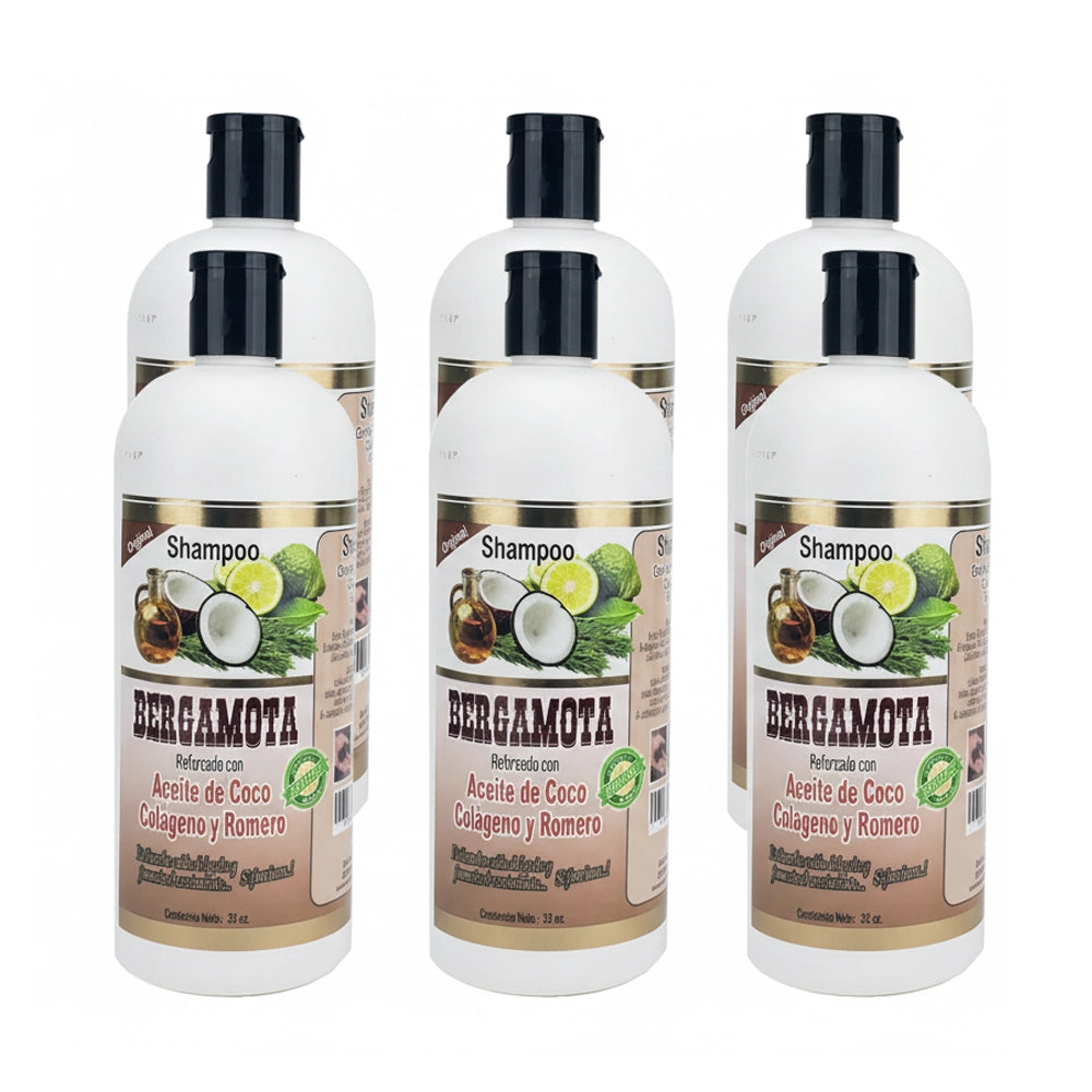 Bergamot Shampoo with Coconut Oil & Rosemary - Revitalizing Hair Formula (32 oz)