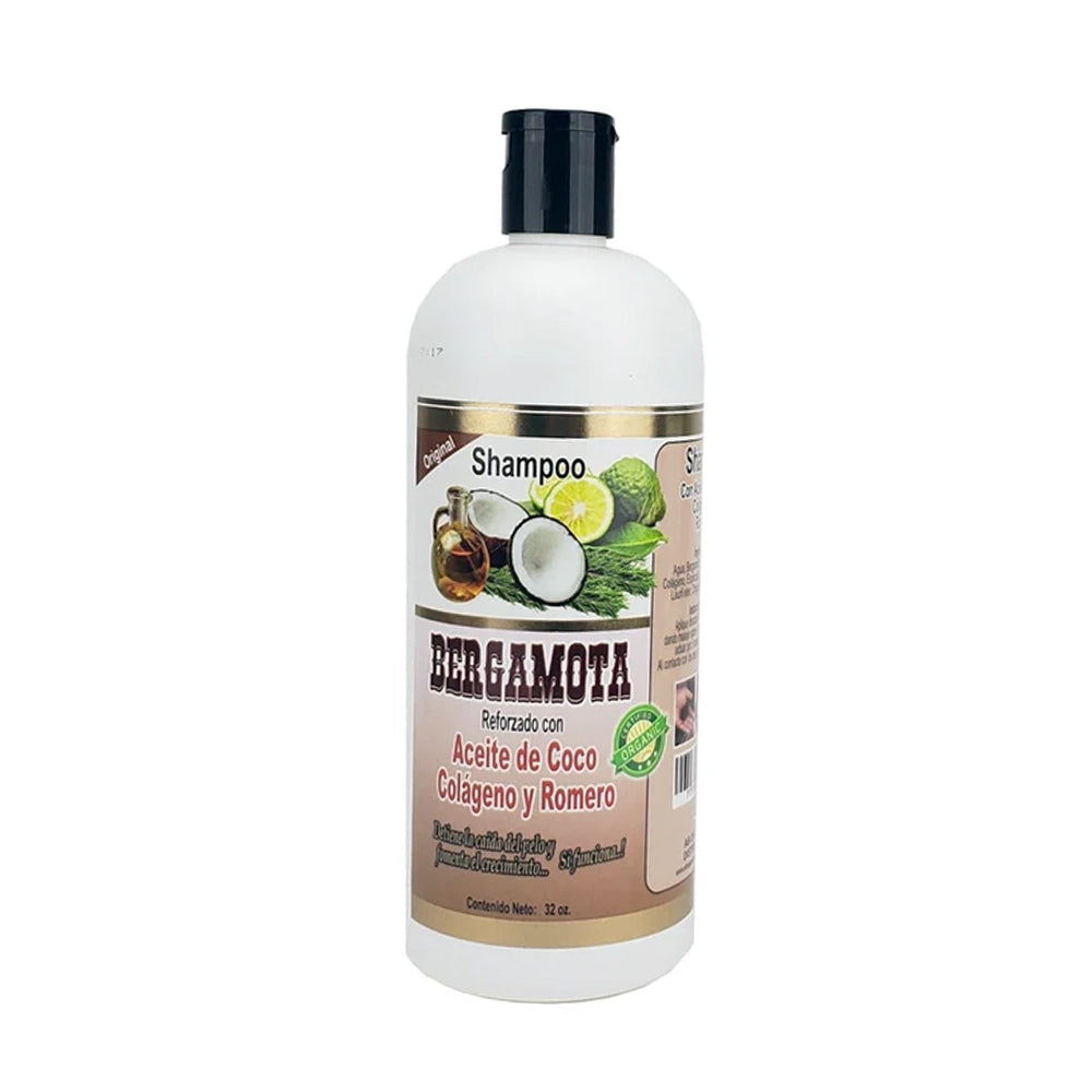 Bergamot Shampoo with Coconut Oil & Rosemary - Revitalizing Hair Formula (32 oz)