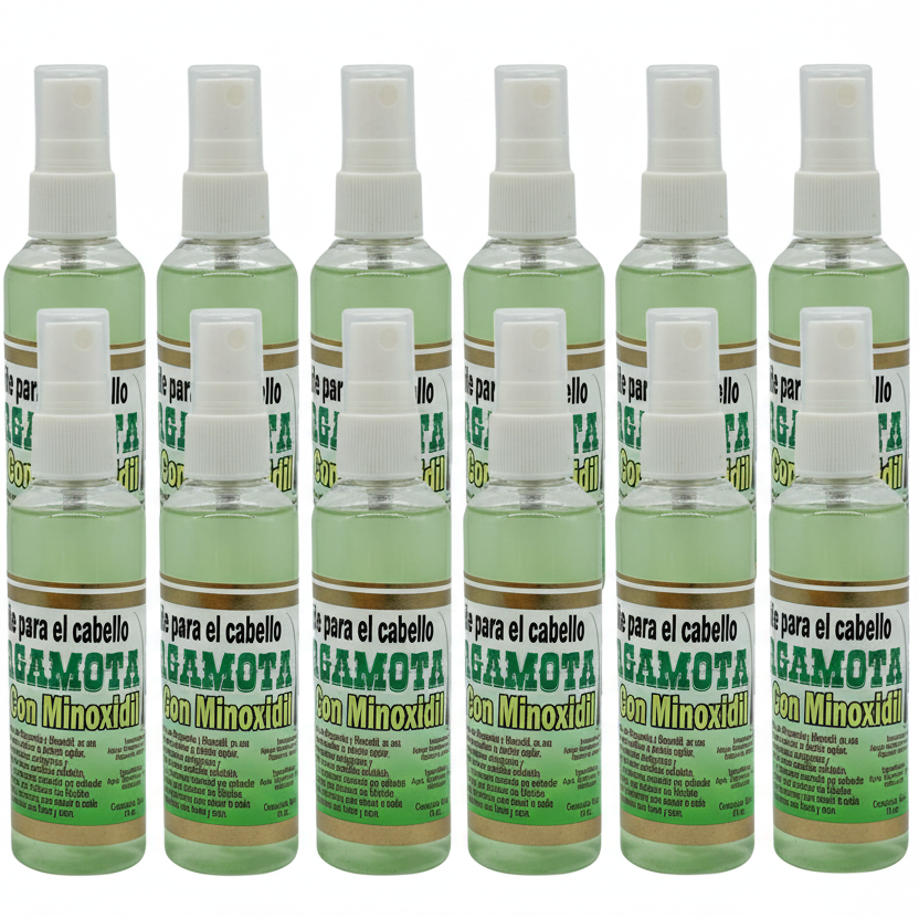 Bergamot Hair Tonic with Minoxidil - Stimulating Hair Growth & Loss Prevention Spray (10 oz)