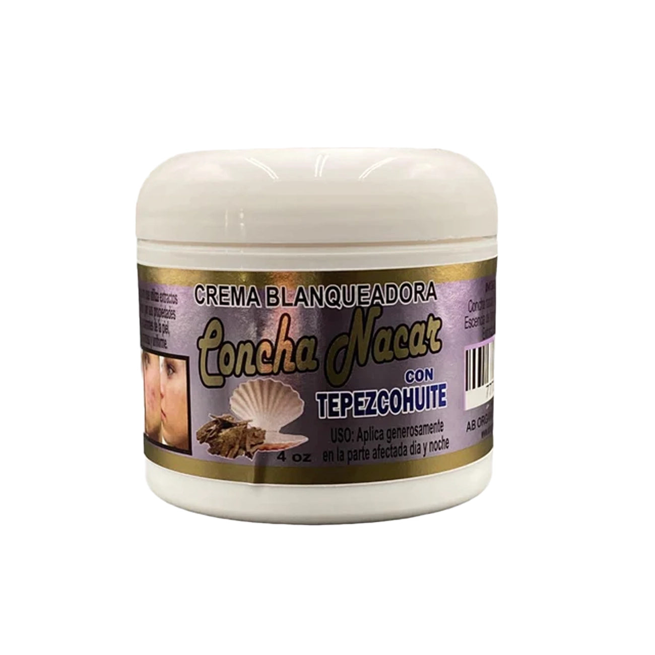 Concha Nacar with Tepezcohuite Natural Skin Brightening Cream - 4 oz