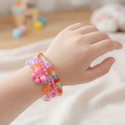 Kids' Butterfly Beaded Bracelet Set - 3-Pack Colorful Elastic Jewelry for Girls (ABR1187)