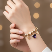 Elegant Multi-Charm Heart Pendant Stretch Bracelet (ABR1280)