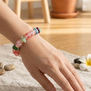 Boho Pastel Beaded Crystal Bracelet – Colorful Natural Stone & Glass Bead Elastic Stretch Bracelet (ABR1367)