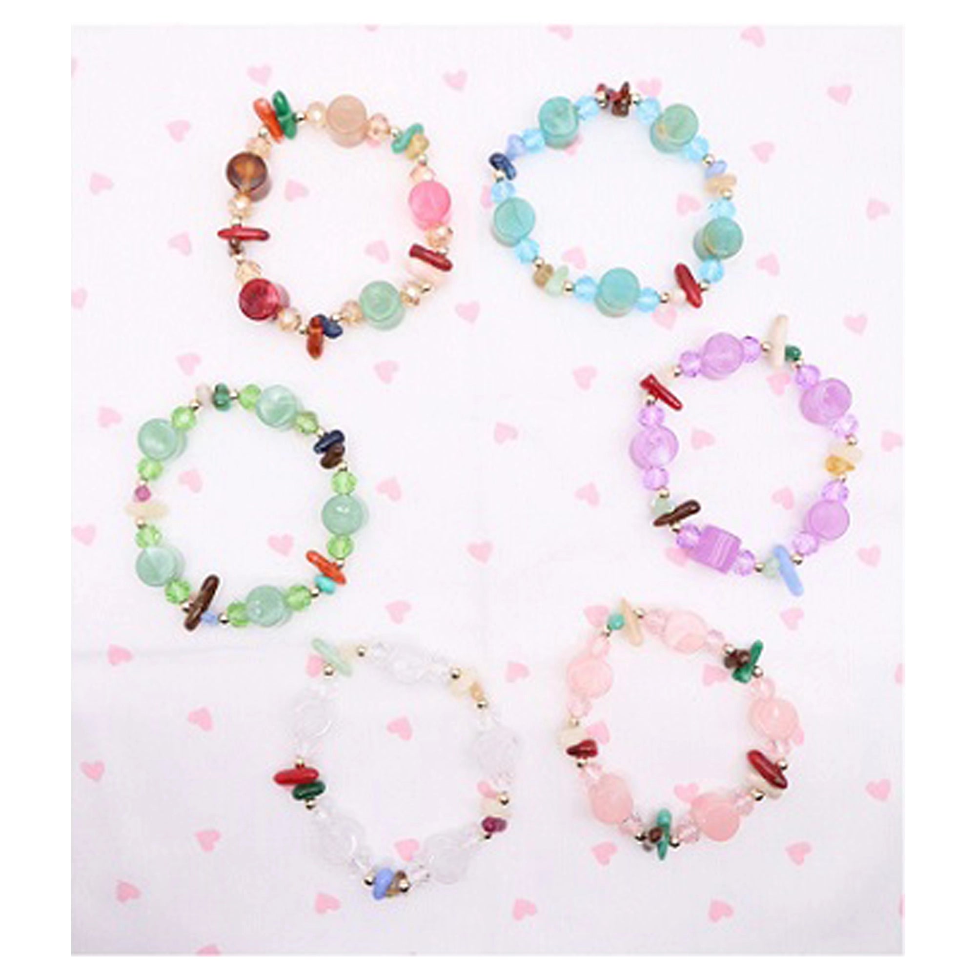 Multi-Color Beaded Stretch Bracelet - Stackable Boho Jewelry (ABR1368)