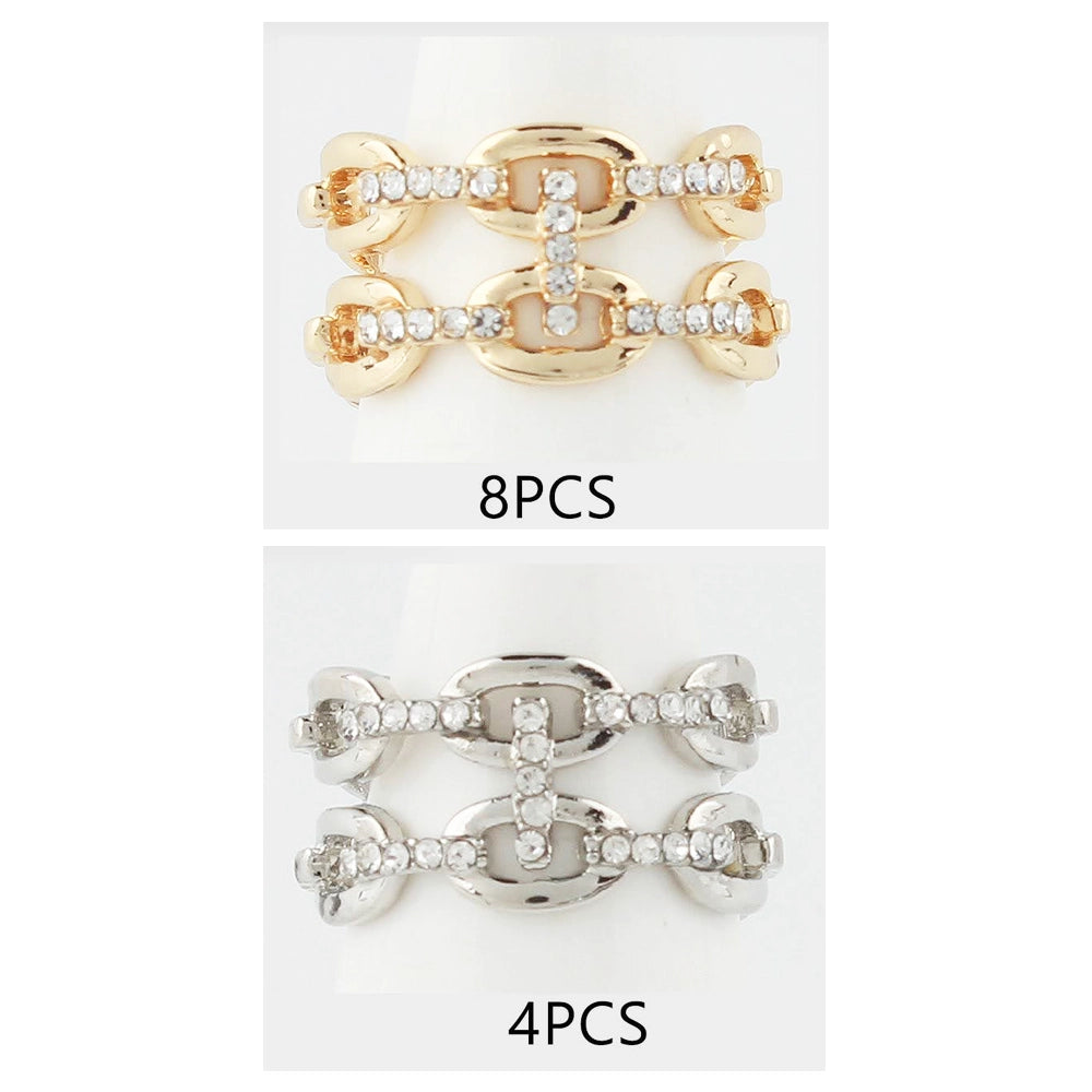 Dazzling Interlocking Chain Link Statement Ring