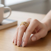 Dazzling Interlocking Chain Link Statement Ring