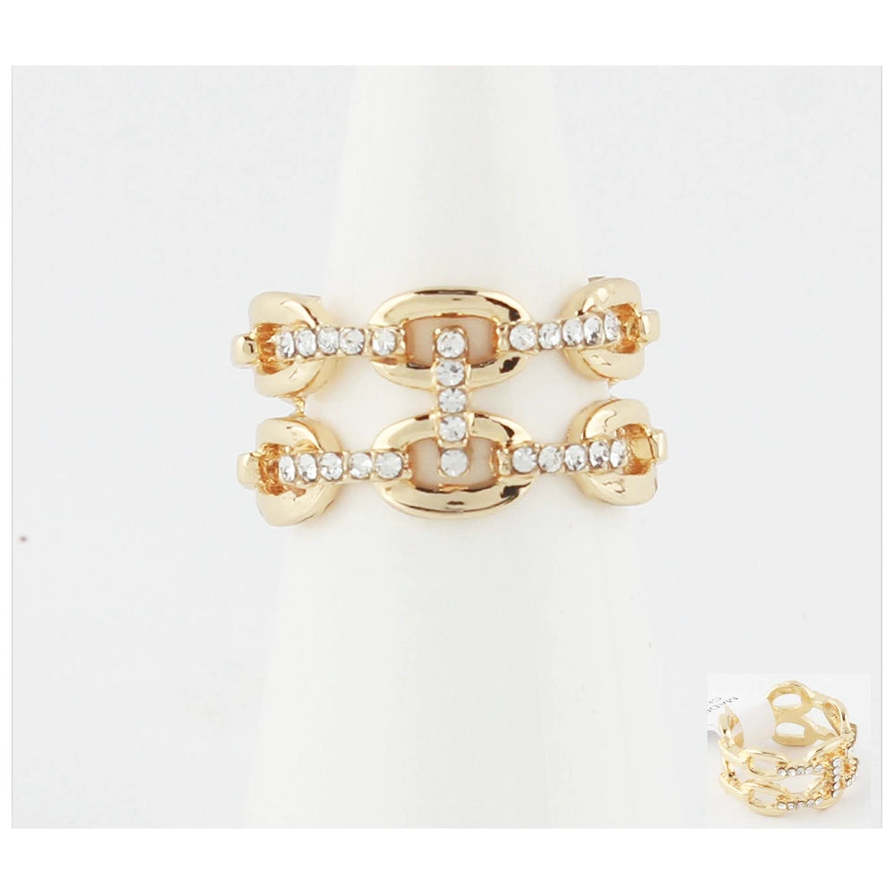 Dazzling Interlocking Chain Link Statement Ring