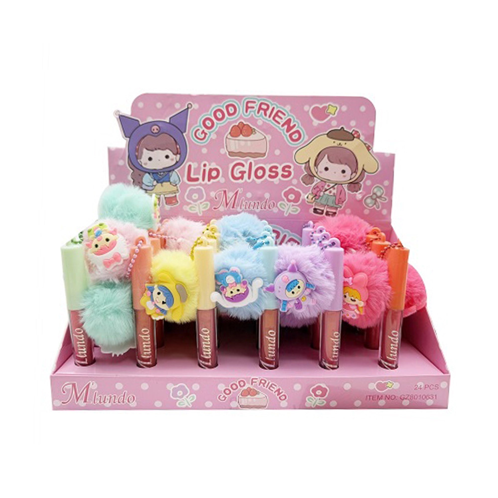 Good Friend Lip Gloss with Cute Pompom (GZ8010631)
