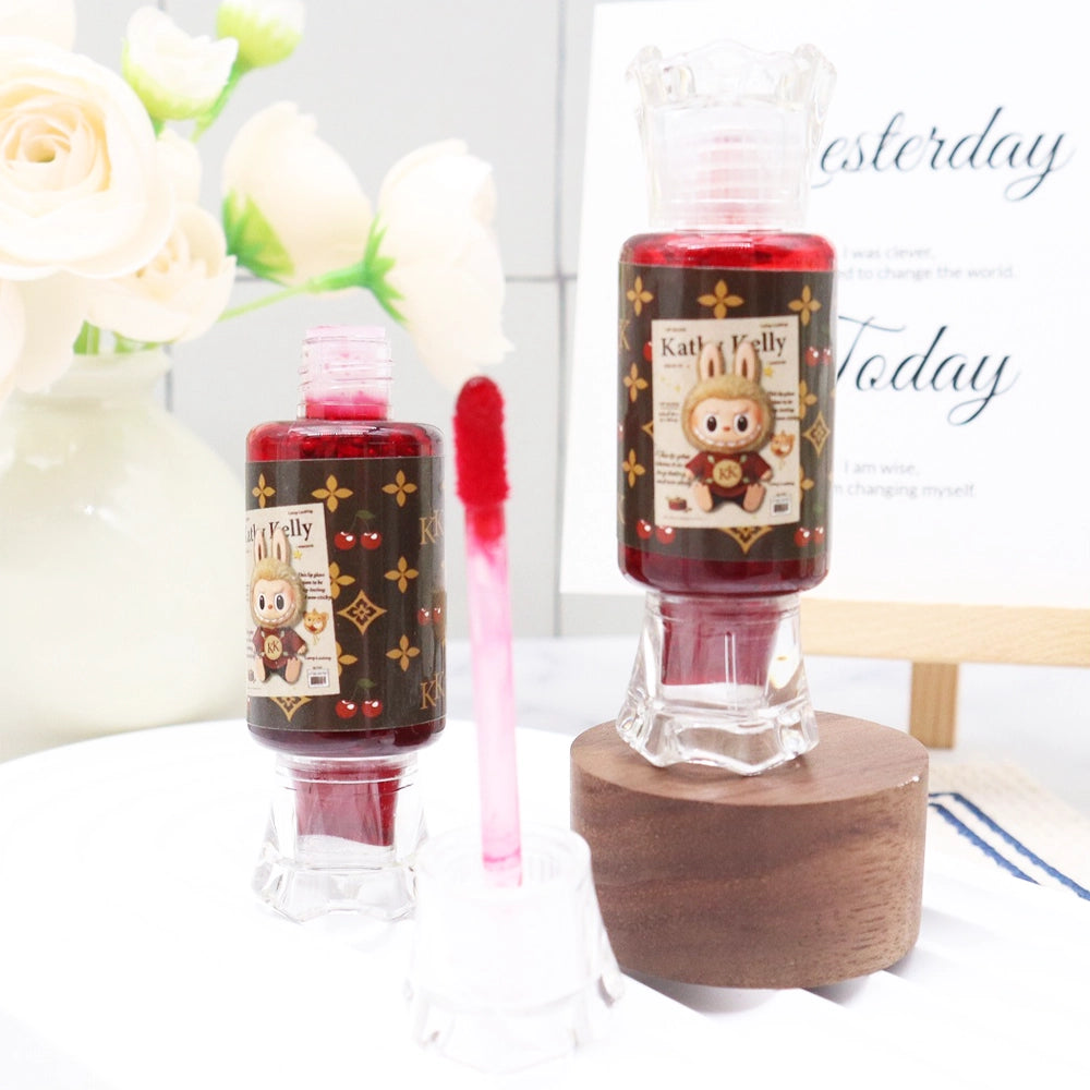 Vibrant Long-Wear Lip & Cheek Tint – Kawaii Bunny Theme Liquid Stain (Deep Berry Red) (ACO2023)