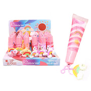 Rimocoo Rainbow Swirl Lip Gloss with Unicorn & Rainbow Charms (ACO2079)