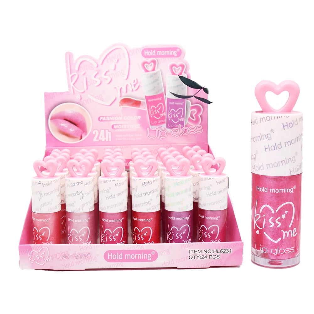 Hold Morning "Kiss Me" Moisturizing Lip Gloss Set – 24 Pcs (ACO2182)