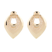 Geometric Drop Earrings with Crystal Mesh Detail