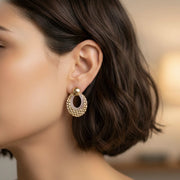 Oversized Nested Hammered Drop Earrings (Gold & Silver)