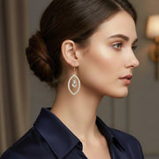 Marquise Pave Dangle Earrings with Crystal Drop