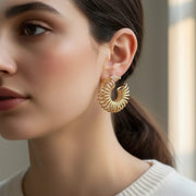 Uncoil Your Style! 3.5cm Statement Spiral Texture Hoop Earrings