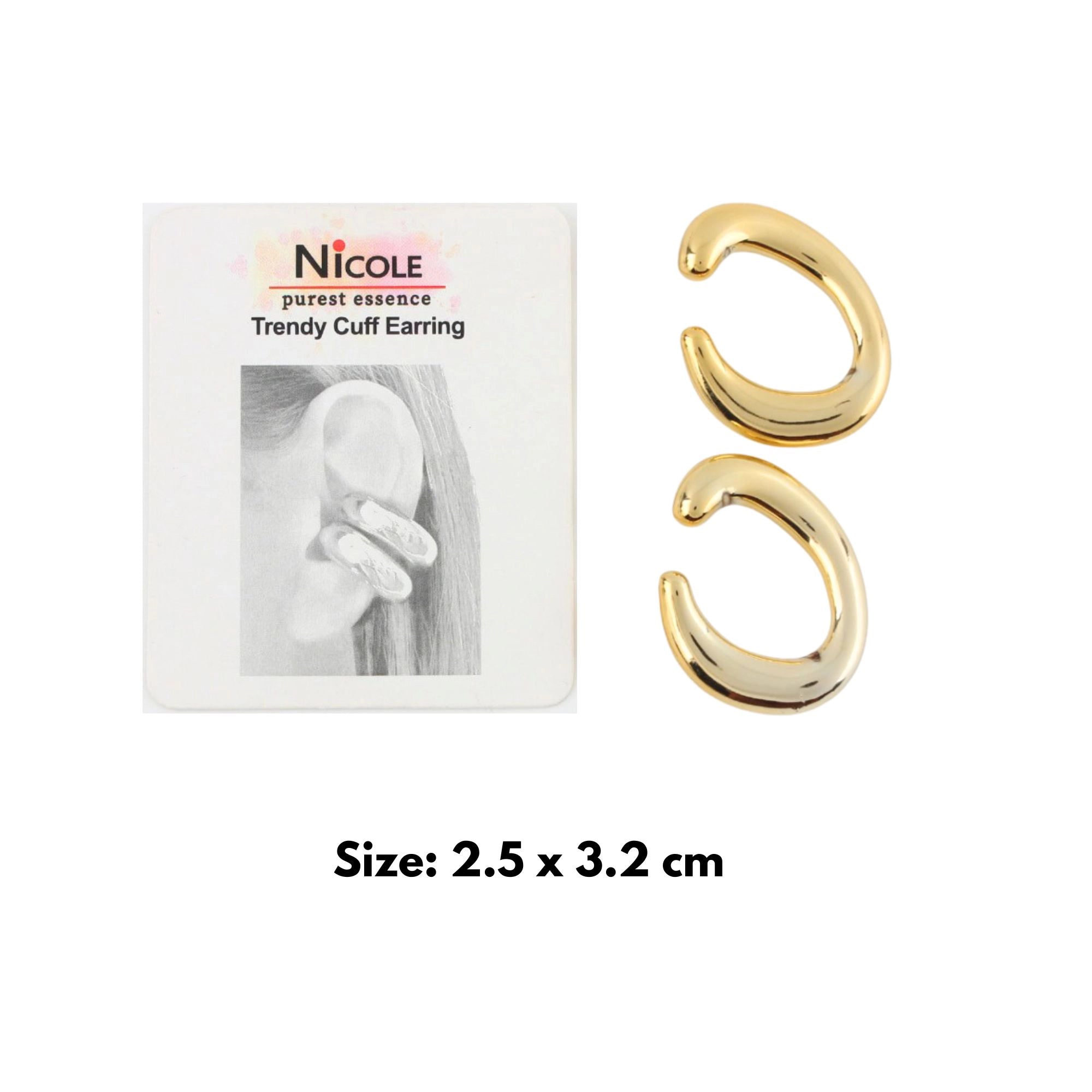 No Piercing, All Style Chunky Gold/Silver Tone Ear Cuff Set for the Viral Look