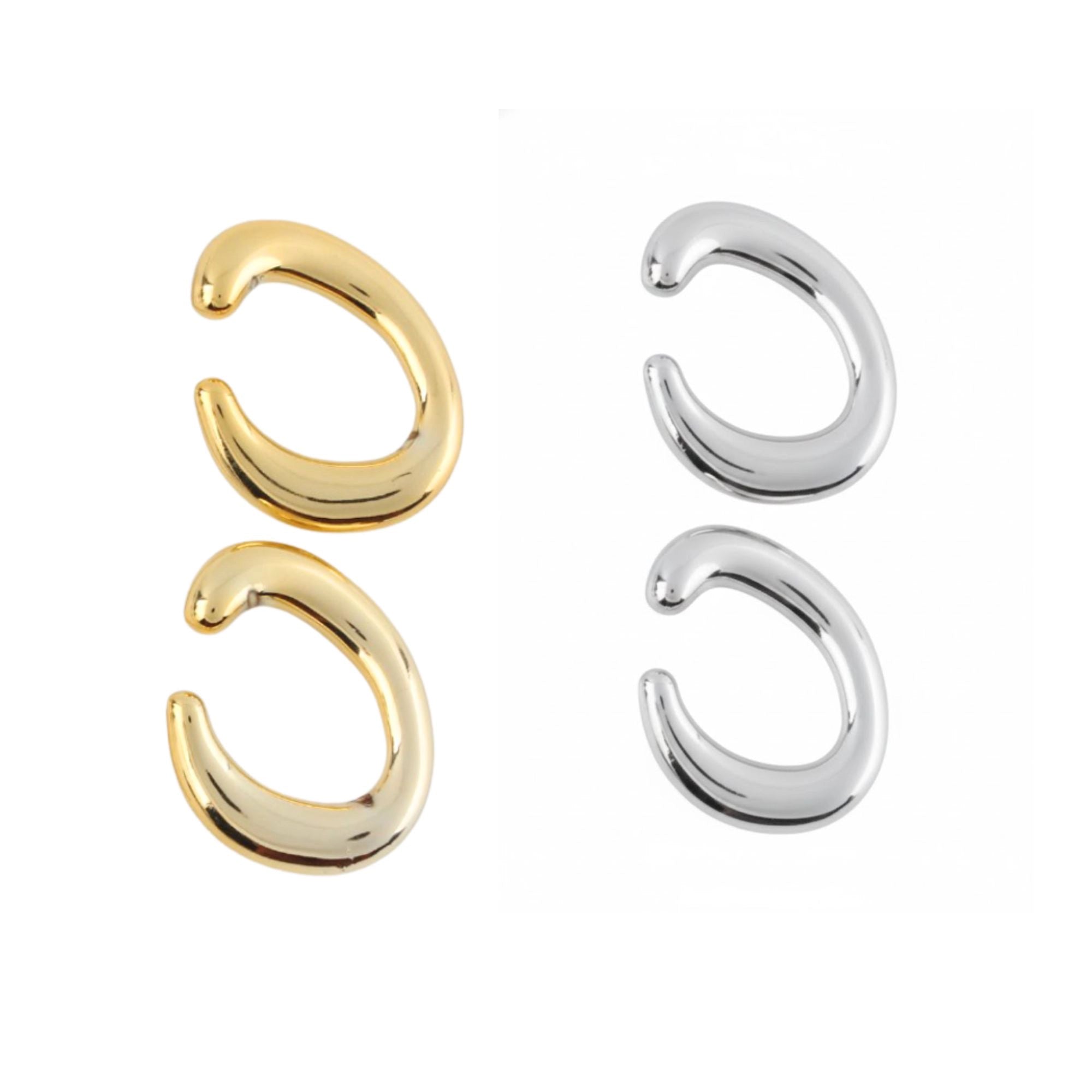 No Piercing, All Style Chunky Gold/Silver Tone Ear Cuff Set for the Viral Look