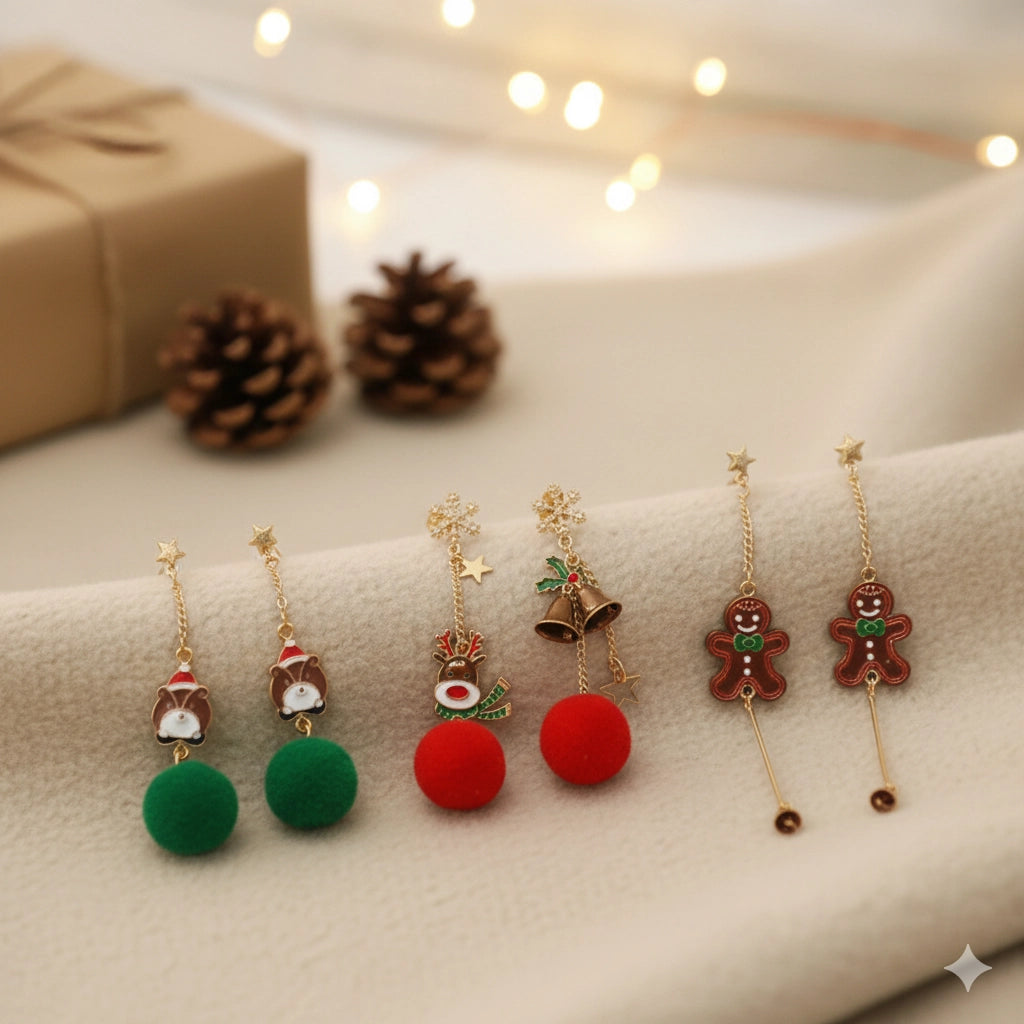 Jolly Christmas Cheer Dangle Earrings - Festive Holiday Jewelry