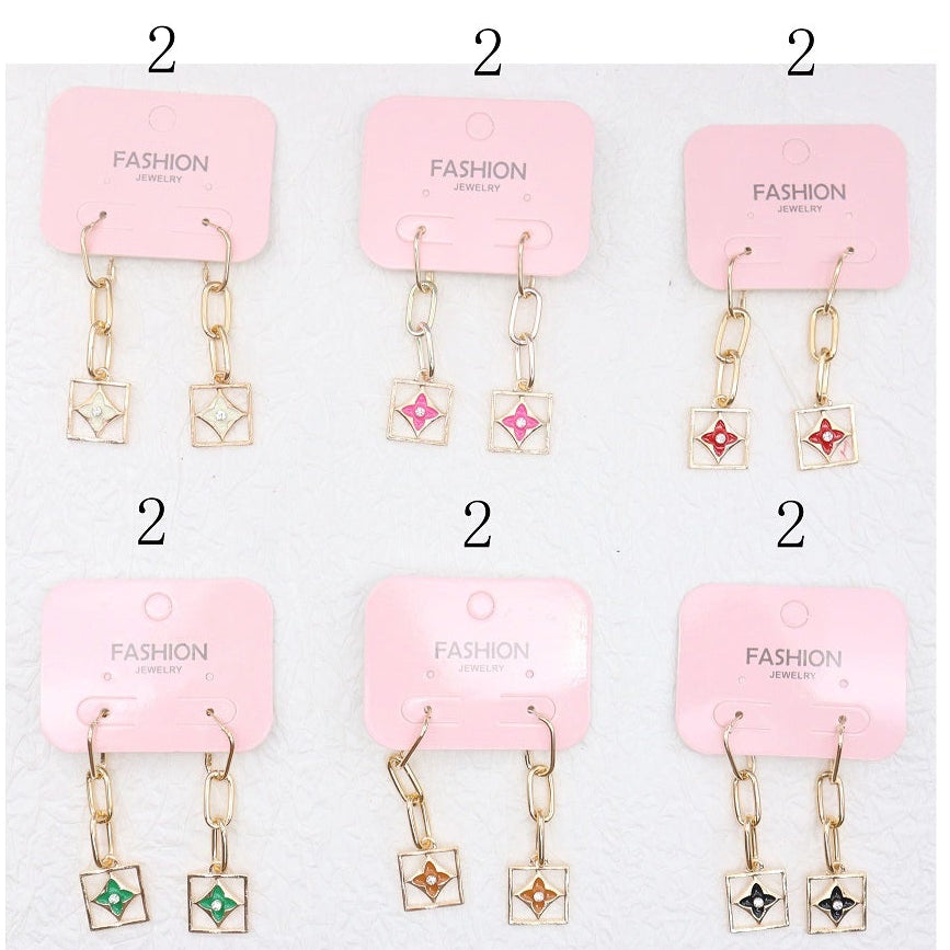 Elevate Your Style: Geometric Clover Drop Earrings (AER1713)