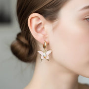 Flutter & Fly: Enamel Butterfly Dangle Hoop Earring Assortment